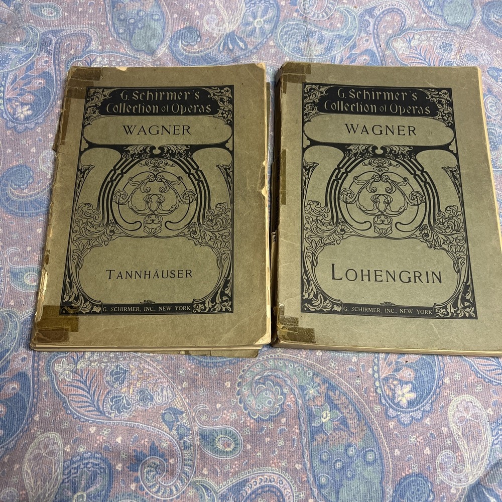 Two  G. Schirmer Inc Collection Of Opera Tannhäuser, Lohengrin, Vintage, Fair